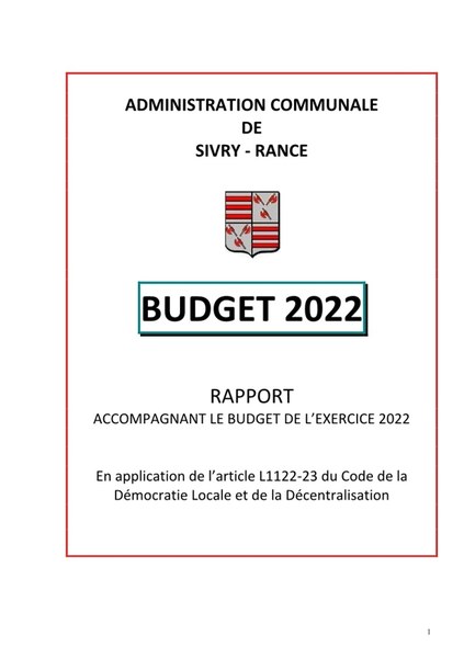 Pages de BUDGET 2022 rapport 1